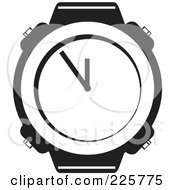 Royalty Free RF Clipart Illustration Of A Black And White Watch Face