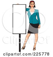 Poster, Art Print Of Professional Woman Presenting A Blank Sign - 7