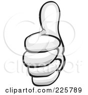 Royalty Free RF Clipart Illustration Of A Grayscale Thumbs Up