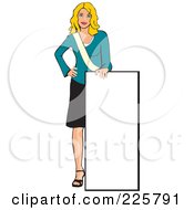 Poster, Art Print Of Professional Woman Presenting A Blank Sign - 6