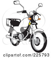 Royalty Free RF Clipart Illustration Of A White Motorcycle Bike by David Rey