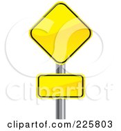 Two Yellow Road Signs On A Pole
