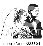 Poster, Art Print Of Black And White Wedding Couple - 2