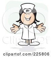 Royalty Free RF Clipart Illustration Of A Friendly Nurse Holding Her Arms Out