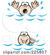 Royalty Free RF Clipart Illustration Of A Digital Collage Of A Swimmer And Drowner by David Rey #COLLC225807-0052