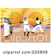 Poster, Art Print Of Capoeira Of Music And Martial Arts On A Beach