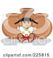 Poster, Art Print Of Mexican Doll Against Pottery