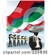 Royalty Free RF Clipart Illustration Of A Mariachi Band Under Banners by David Rey #COLLC225835-0052