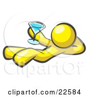 Yellow Man Kicking Back And Relaxing With A Martini Beverage by Leo Blanchette