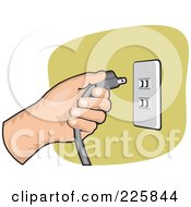 Poster, Art Print Of Hand Inserting A Plug Into A Socket