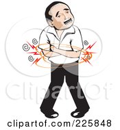 Royalty Free RF Clipart Illustration Of A Man With A Terrible Stomach Ache by David Rey