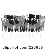 Poster, Art Print Of Silhouetted Crowd Rioting