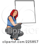 Poster, Art Print Of Professional Woman Presenting A Blank Sign - 2