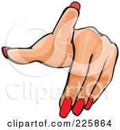 Poster, Art Print Of Womans Hand With Red Finger Nails Pointing