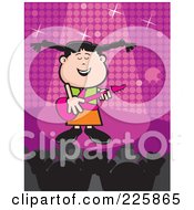 Poster, Art Print Of Celebrity Girl Singing And Playing A Guitar On Stage