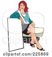 Poster, Art Print Of Professional Woman Presenting A Blank Sign - 4