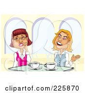 Poster, Art Print Of Two Businesswomen Gossiping Over Coffee