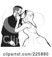 Poster, Art Print Of Black And White Wedding Couple - 4