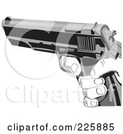 Poster, Art Print Of Grayscale Hand Holding A Gun