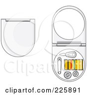 Royalty Free RF Clipart Illustration Of A Sewing Kit And Mirror