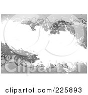Poster, Art Print Of Grungy Grayscale Background With Scribbles And White Copyspace