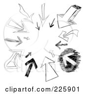 Poster, Art Print Of Cicle Of Arrow Doodles Pointing Inwards