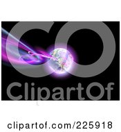 Royalty Free RF Clipart Illustration Of A Purple And Blue Plasma Flowing Towards Earth