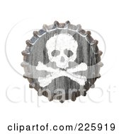 3d Bottle Cap With A Skull And Crossbones