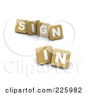Royalty Free RF Clipart Illustration Of 3d Tan Blocks Spelling SIGN IN