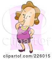 Royalty Free RF Clipart Illustration Of A Woman Gesturing To Be Quiet