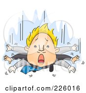 Businessman Flapping His Arms While He Falls
