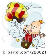Poster, Art Print Of Man Screaming As His Air Balloon Breaks