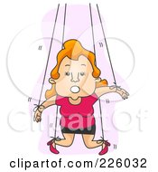 Royalty Free RF Clipart Illustration Of A Woman Attached To Puppet Strings by BNP Design Studio