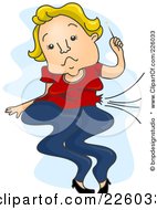 Royalty Free RF Clipart Illustration Of A Woman Deflating After Poking Herself With A Needle