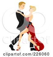 Royalty Free RF Clipart Illustration Of A Beautiful Couple Tango Dancing Arm In Arm