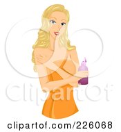 Poster, Art Print Of Pretty Woman Applying Lotion