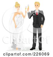 Newlyweds Toasting With Champagne