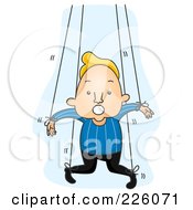 Poster, Art Print Of Man Attached To Puppet Strings