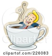 Poster, Art Print Of Businessman Relaxing In A Coffee Cup