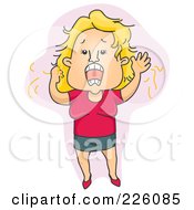 Poster, Art Print Of Woman Screaming While Her Hair Falls Out