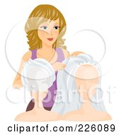 Royalty Free RF Clipart Illustration Of A Woman Looking At Wedding Veils