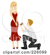 Poster, Art Print Of Man Looking Up At His Girlfriend And Proposing