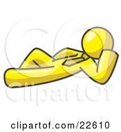 Clipart Illustration Of A Relaxed Yellow Businessman Reclining