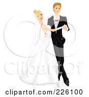 Royalty Free RF Clipart Illustration Of A Young Wedding Couple Dancing At Their Wedding