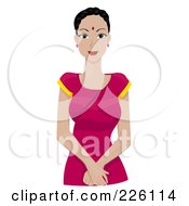 Poster, Art Print Of Beautiful Indian Woman In A Pink Dress