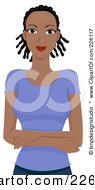 Royalty Free RF Clipart Illustration Of A Beautiful Black Woman With Her Arms In Front Of Her Torso