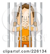 Royalty Free RF Clipart Illustration Of A Jailed Man In Orange