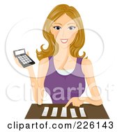 Royalty Free RF Clipart Illustration Of A Beautiful Woman Discussing Expenses
