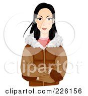 Beautiful Eskimo Woman Wearing A Jacket And Gloves