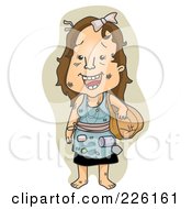 Royalty Free RF Clipart Illustration Of A Homeless Woman Carrying A Bag by BNP Design Studio